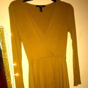 Forever 21 mustard yellow long sleeve dress